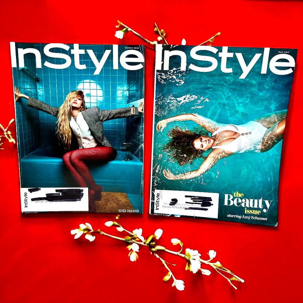 InStyle Magazine 2022 Gigi Hadid + 2017 Amy Schumer Lot of 2 In Style Magazines